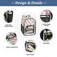 thumbnail image 5 of PVC Transparent Backpacks Clear Backpack for Travel and Outings Red and Cream Diamond Shapes, 5 of 7