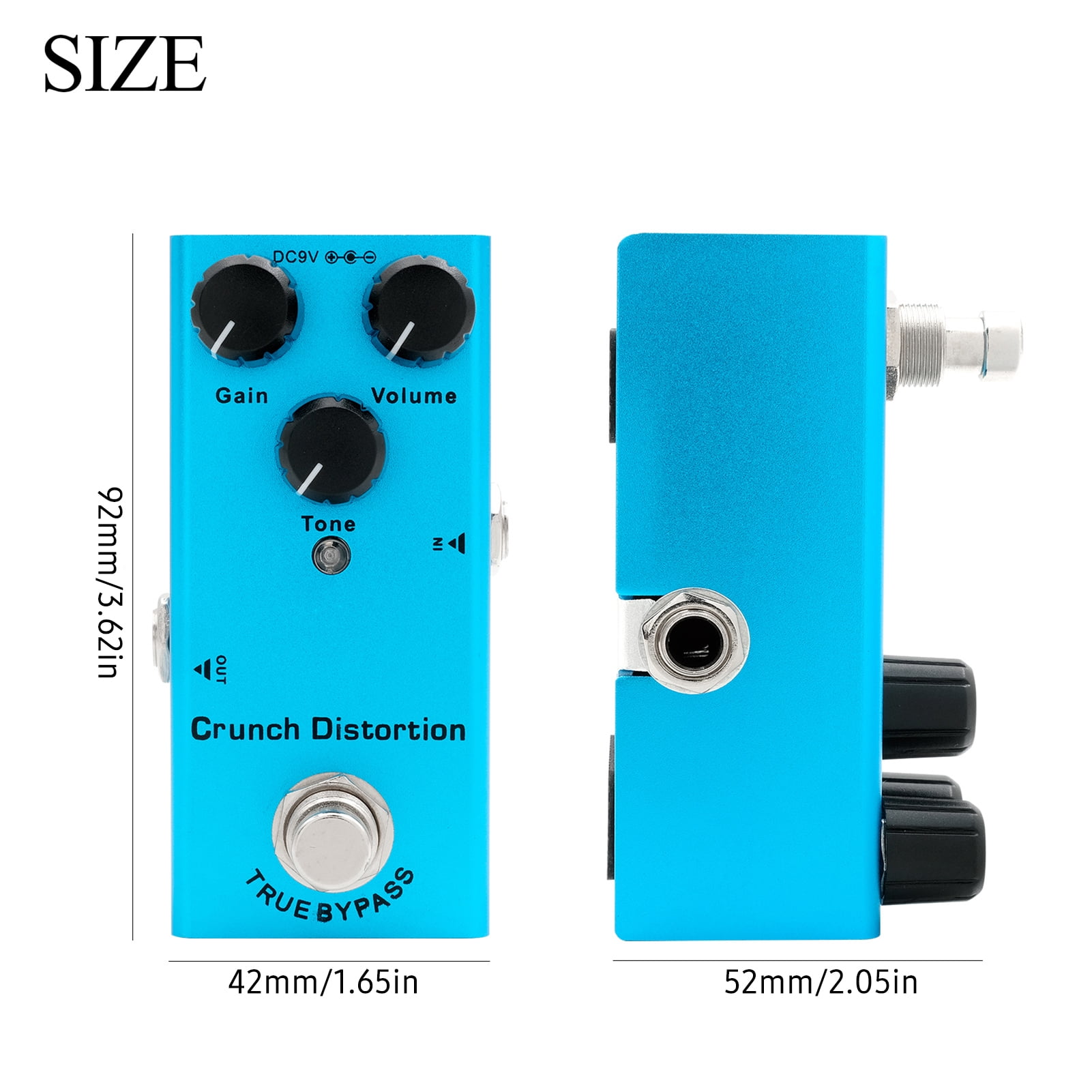 IRIN EF-03 Portable Electric Guitar Effect Pedal - Mini Single Guitar Effector with True Bypass, Crunch Distortion Feature (Blue)