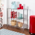 HoneyCanDo 3Shelf Steel Heavy Duty Adjustable Storage Shelves, Chrome, Holds up to 200 lb per
