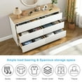 thumbnail image 6 of Spaco Modern 6 Drawer Dresser, Chest of Drawers Organizer Storage with Drawers, Dresser for Indoor as Bedroom, White+Brown, 6 of 10