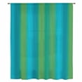 thumbnail image 2 of Green Blue Ombre Sheer Curtains 45 Inches Long, Color Gradient Vertical Stripes Light Filering Curtains, Breathable Simi Curtain Privacy Drapes for Kitchen Bathroom Lightweight Small Window Treatment, 2 of 9