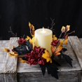 thumbnail image 4 of BESEW7 Fall Wreath, Artificial Maple Leaf Garland for Halloween Party Decor and Candle Holder, Modern Farmhouse Decoration for Living Room Entryway, 4 of 8