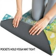 thumbnail image 3 of Blue Pioneer Flower Striped Pattern Hot Yoga Mat Towel Non Slip for Hot Yoga - Quick-Drying Yoga Mat Cover with 4 Corner Pockets with Travel Bag - Hot Yoga Towel Non Slip 70"x26", 3 of 6