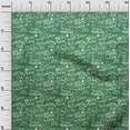 thumbnail image 3 of oneOone Cotton Poplin Green Fabric Writing Text Sewing Material Print Fabric By The Yard 56 Inch Wide, 3 of 4