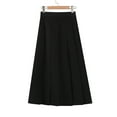 thumbnail image 3 of Mrat Women Mini Skirt Pleated A-Line Skirt Flare Denim Skirt Denim Skirt Women Slim Bodycon Dress Solid High Waist Colorful Sparkly Skirts Short Skirt Black_CC XXL, 3 of 9