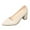 Beige, variant on Womens Pointed Toe Pumps Casual Chunky Low Block Heels Shoes Trendy Slip on Office Work Business Dress Shoes Pink Size 9