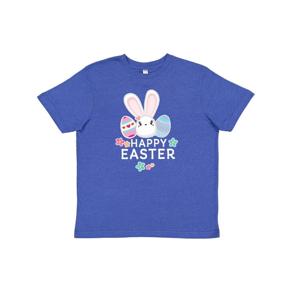 Inktastic Happy Easter with Bunny Head and Easter Eggs Youth T-Shirt