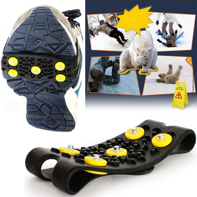 Cleats -Slip Shoe Ice Snow Traction Studded Overshoes Non-slip Kitchen Cleaning