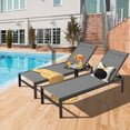 thumbnail image 3 of Gymax Set Of 2 Patio Chaise Lounge Outdoor Adjustable Lounge Chair W/ 6-Position Backrest Grey, 3 of 9