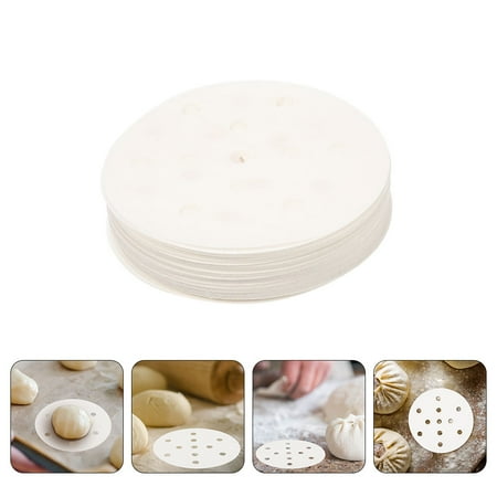SOPOTUTU Anti-Skid Steamer Paper Mats White Wood Pulp for Buns and Pastries