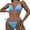 Light Blue, variant on Women's Sexy Chain Straps Bikini Set with Padded Wireless Bra Two Piece Swimsuit for Women Beach Party Pool Club,Black M