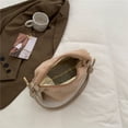 thumbnail image 3 of Bolsa de hombro de felpa Correa de PU Otoño Invierno Dama Tote con colgante de flor (Caqui) Ehuebsd Para Estrenar, 3 of 9