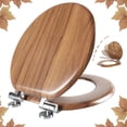 thumbnail image 1 of Round Toilet Seat Molded Wood Toilet Seat With Quietly Close And Quick Release Hinges Easy To Install Also Easy To Clean By Angol Shiold (Round Natural), 1 of 4