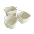 thumbnail image 4 of GAXIRE White Cotton Rope Storage Basket Set with Handles, Woven Desktop Organizer for Makeup and Small Items, 1 Set, 4 of 8
