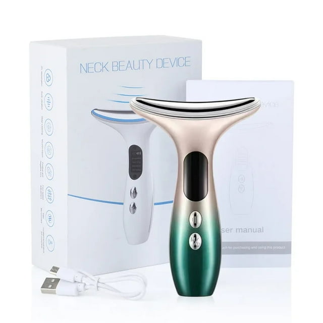 Appareil de Beauté Visage Cou EMS Microcourant LED Photon Raffermissant Rajeunissement Anti-Rides Mince Double Menton Soin de la Peau Masseur Facial