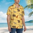 thumbnail image 5 of Balery Cute Animals Print Men's Hawaiian Shirts Short Sleeve Beach Shirt Relaxed Fit Vacation Button Down Shirts-XX-Large, 5 of 9
