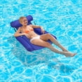 thumbnail image 2 of Water Pool Lounge Chair Float for Adults, Inflatable Swimming Hammock Float Foldable Seat Lounger Recliner (Blue), 2 of 7