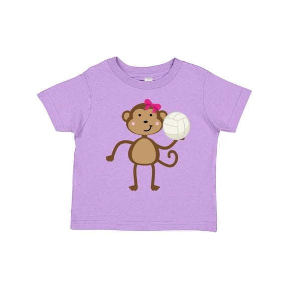 Inktastic Cute Volleyball Girl Monkey Girls Toddler T-Shirt