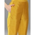 thumbnail image 6 of Janasya Women's Mustard Crepe Silk Solid Pant Set with Scarf, 6 of 6