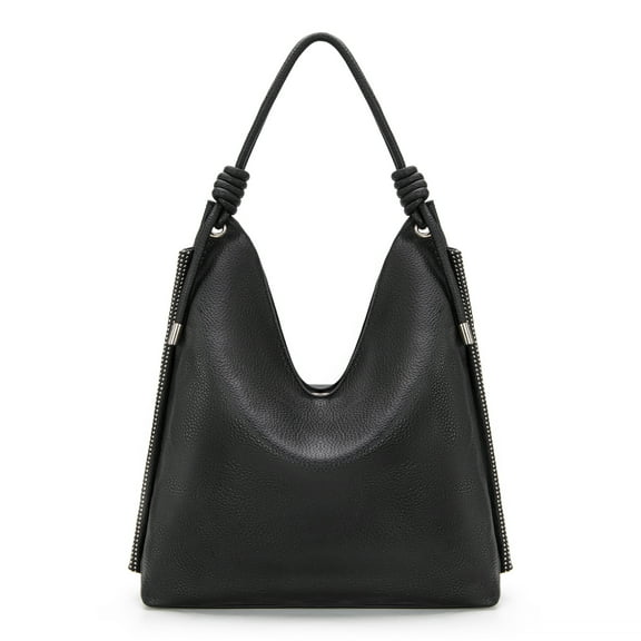 Montana West Hobo Bags for Women Soft Slouchy Top Handle Shoulder Purses Handbag with Knot Strap, Black