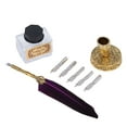 thumbnail image 2 of Pluma Pluma Exquisita Vintage Elegante Acero Inoxidable Escritura Suave Pluma Resistente Al DesgastePúrpura, 2 of 12