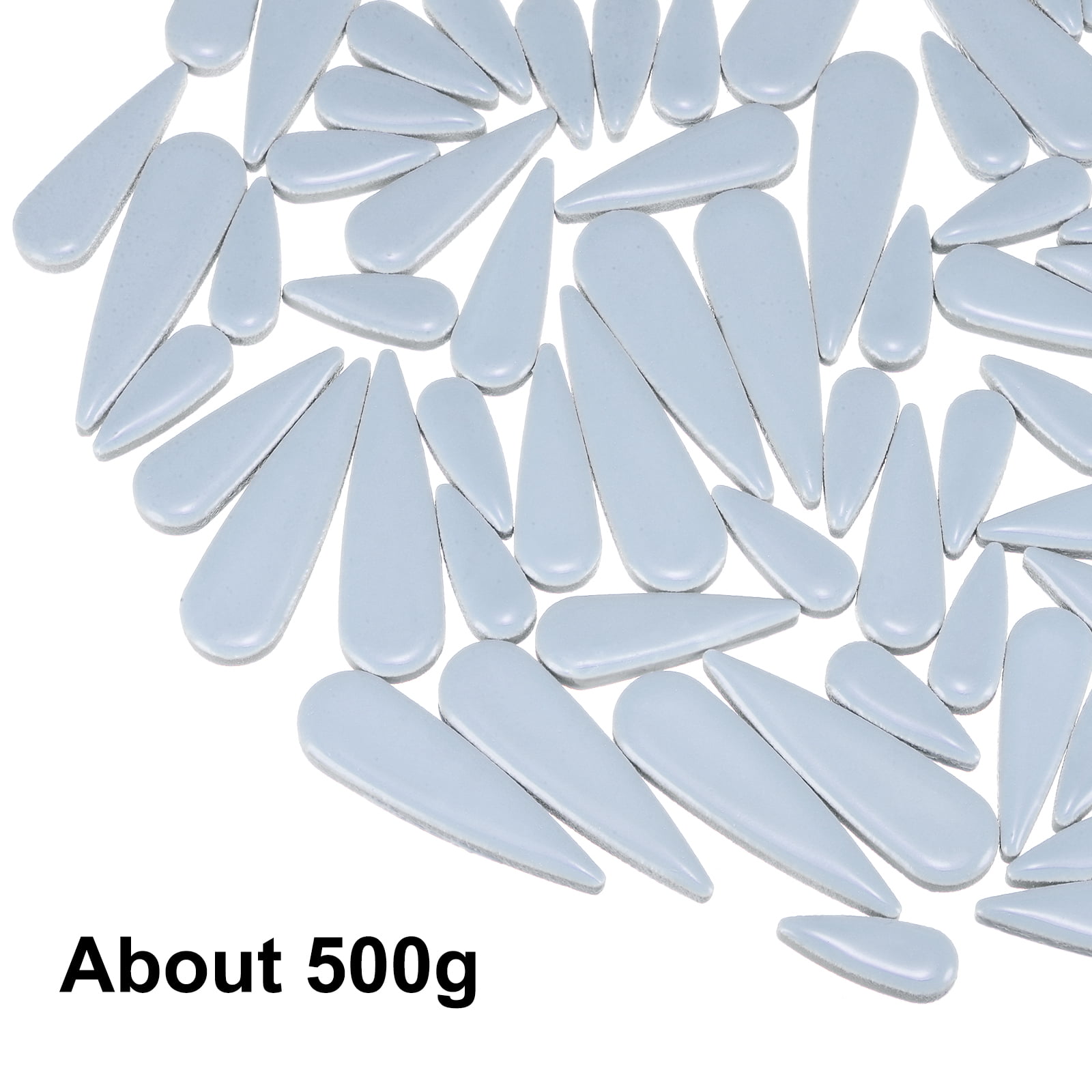 Uxcell 4mm Ceramic Mosaic Tile Teardrop Flower Leaf Tile Mosaic Block for Christmas Birthdays 1 Pack Grey Blue