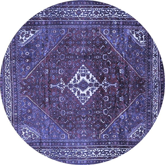 Ahgly Company Indoor Round Persian Blue Traditional Area Rugs, 5' Round