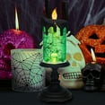 thumbnail image 3 of Halloween Snow Globe Candles Lighted Lamp, Lighted Flameless Candles with Water Glitter Swirls and Spooky Moving,Battery Operated, 3 of 6