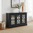 thumbnail image 3 of STYLIVIA Heron 3 Door Wide Sideboard Cabinet with Adjustable Shelves, Sturdy Wood Storage with Metal Hardware, Ivory & Knotty Oak, 3 of 22