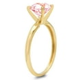thumbnail image 4 of 1.5 ct Round Cut Simulated Pink Diamond Solitaire 14K Yellow Gold Womens Engagement Ring, 4 of 5