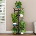 thumbnail image 2 of Soporte para plantas LINZINAR de 4 niveles para 5 plantas en macetas de interior, negro, 2 of 6