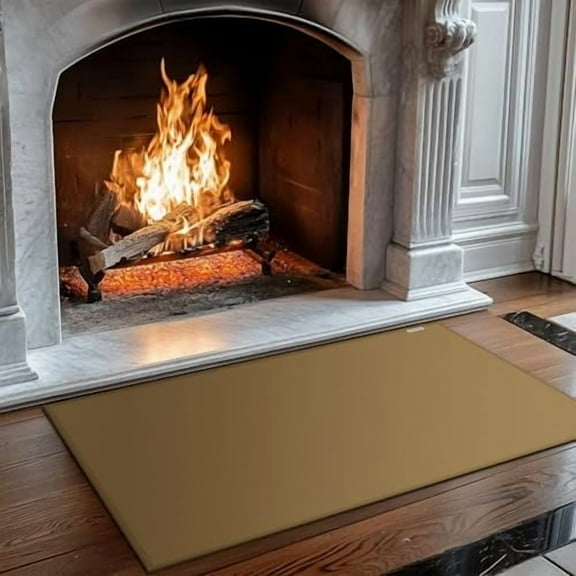 Hearth Rugs for Fireplaces Fire Resistant,48x28 inches Fireproof Fireplace Mat Hearth Area Rug, Fire Retardant Hearth Pad for Wood Stove Fireplace Brown