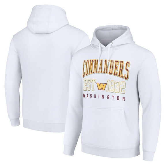 Unisex Starter White Washington Commanders Throwback Logo Pullover Hoodie
