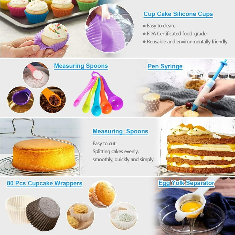 Cake Decorating Supplies - Cake Decorating Kit with 3 Springform Cake Pans  Set, Cake Rotating Turntable, Cake Decorating Tools with Baking Set-Cake