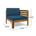 thumbnail image 4 of Alice Outdoor 5 Piece Acacia Wood Sofa Set, Teak and Dark Teal, 4 of 11