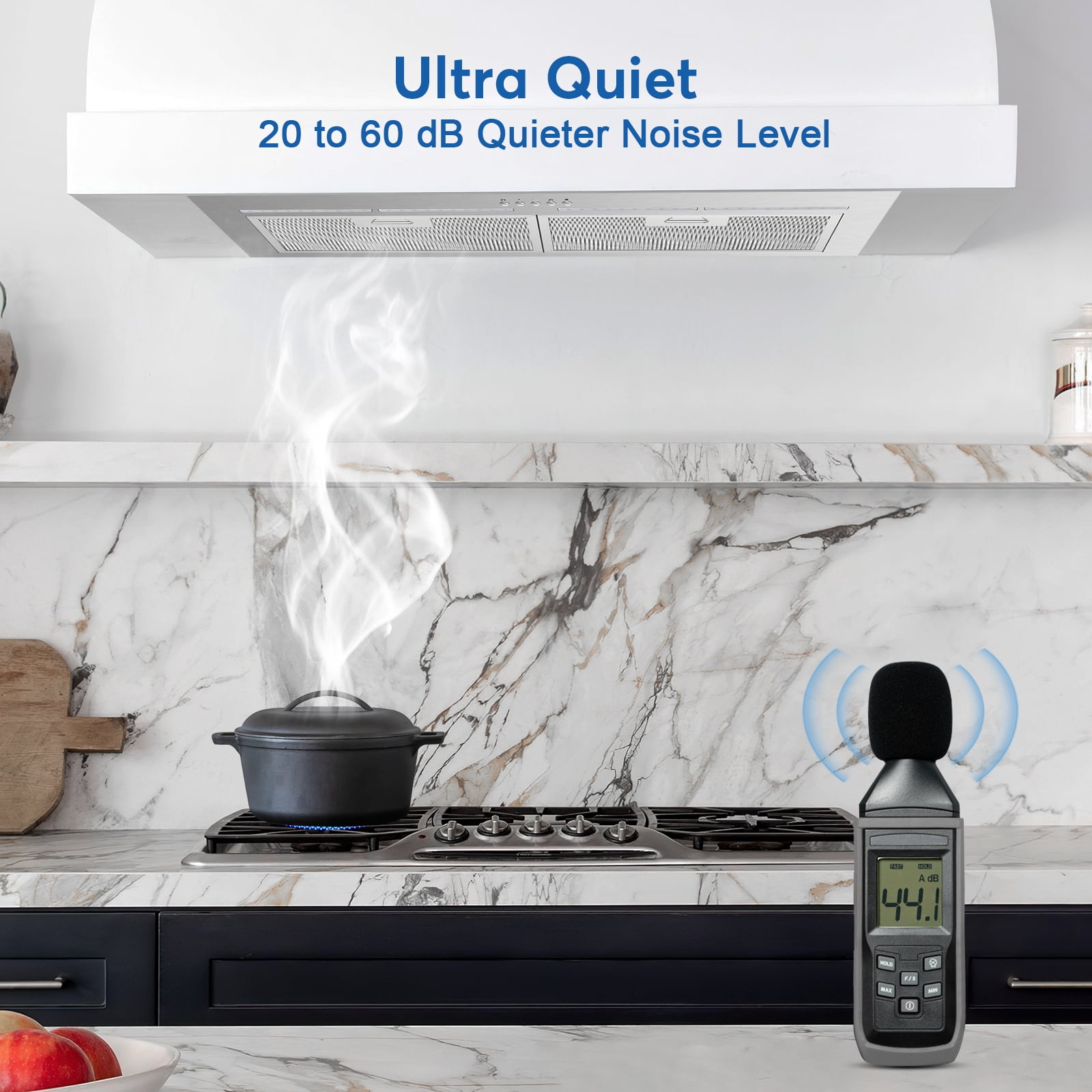 30 inch Built-in/Insert Range Hoods,600 CFM Ducted/Ductless Stainless Steel Kitchen Vent Hood with 3 Speed Gesture Sensing&Touch Control Panel