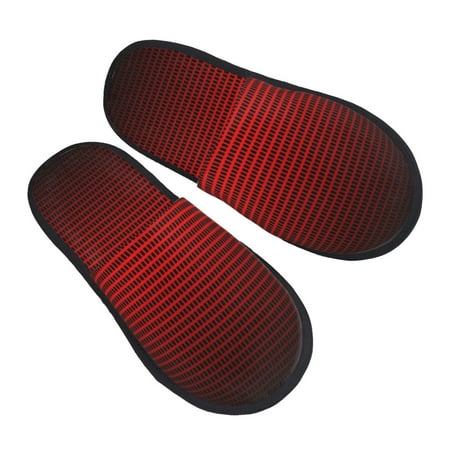 

Balery Red Geometric Slient Indoor Furry Fleece Comfort House Shoes Soft Non-Slip Home Shoes Cotton Slippers House Slippers-- Medium