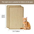 thumbnail image 2 of Tapete rascador de gato de sisal natural de 23.6 x 15.7 pulgadas, tapete rascador horizontal para el piso de gato con cintas de velcro adhesivas, protege el sofá y las alfombras, montado, 2 of 8