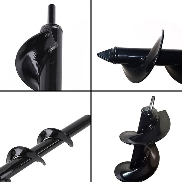 barrena térmica, agujeros de excavación para cultivar profundamente, herramienta de plantación práctica para plantar flores, árboles, arbustos, negro, (Dia: 8 cm largo: 30 centimetros)