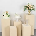 thumbnail image 4 of Balsa Circle 5 Beige Rectangular Pedestal Fitted Spandex Display Stand Covers Set Party Events Decorations Supplies, 4 of 8