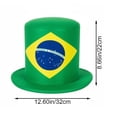 thumbnail image 3 of Jiibva Brazil Flag Pattern Top Hat Sports Party Hat Independence Day Headwear for Festival Carnival Halloween Fancy Dress Accessory, 3 of 7