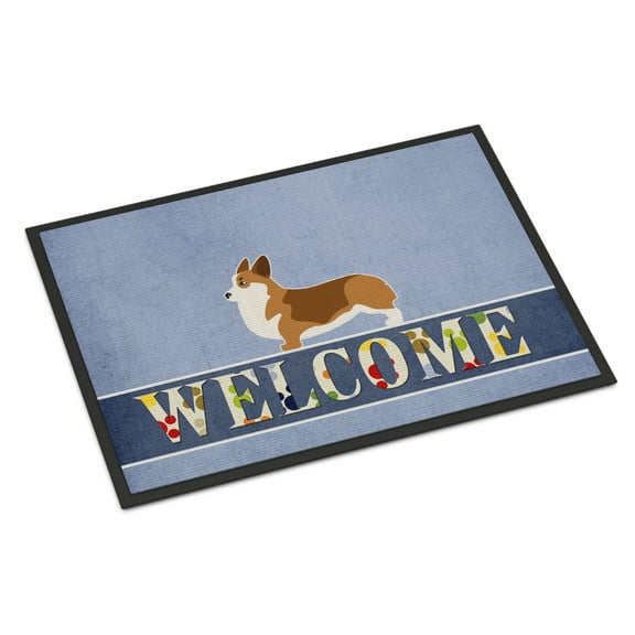 Carolines Treasures BB5524JMAT Corgi Welcome Door Mat Indoor Rug or Outdoor Welcome Mat 24x36 Doormat  24H X 36W