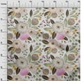thumbnail image 3 of oneOone Viscose Chiffon Light Brown Fabric Floral Watercolor Craft Projects Decor Fabric Printed By The Yard 42 Inch Wide, 3 of 4