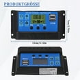 thumbnail image 3 of Wosthever Controlador de carga solar Pantalla LED 12V / 24V PWM abierto Regulador de Accesorio de regulación de electricista doméstico Accesorios para electrodomésticos 30A, 3 of 6