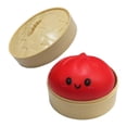 thumbnail image 2 of Bola de masa antiestrés para niños y adultos, bollo de masa suave y exprimible, relleno al vapor Rojo, 2 of 9