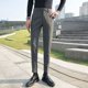 thumbnail image 4 of Pantalones de traje de negocios rectos y ajustados para hombre, de cintura alta, fluidos, para oficina, trabajo, social, sastrería, pantalones trenzados para hombres., 4 of 5