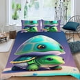 thumbnail image 2 of Bebé Tortuga Conjunto de sábanas temático, trío de piezas, cómodo y amigable con la piel, diseño único, regalo de decoración para el hogar para familiares, amigos y fans,135cm *200cm, 2 of 6