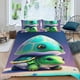 thumbnail image 2 of Bebé Tortuga Conjunto de sábanas temático, trío de piezas, cómodo y amigable con la piel, diseño único, regalo de decoración para el hogar para familiares, amigos y fans, 90 cm * 190 cm, 2 of 6