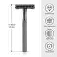 thumbnail image 2 of Safety Razor for Men & Women - Double Edge Single Blade Razor with 10 Blades, Reusable One Blade Razor for Close Shave (Mens & Womens Razor, Eco-Friendly), 2 of 8