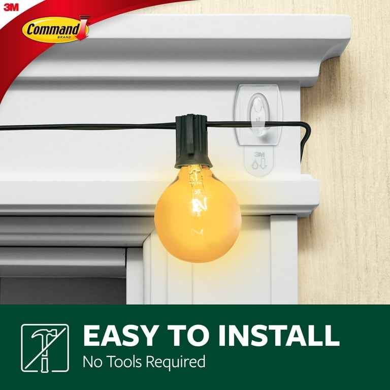 Command Strips Hooks for Lights  Indoor or Outdoor Use with 3M How to  Install, Review & Removal 